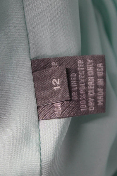 Lela Rose Womens A-Line Off Shoulder Green Midi Dress Short Sleeve Size M