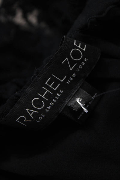 Rachel Zoe Women Silk Off The Shoulder Long Sleeve Blouse Black Size 8