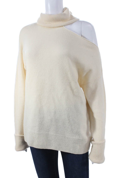 Paige Women Wool Ivory Pullover Turtleneck Sweater Long Sleeve Size M
