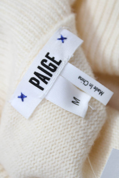 Paige Women Wool Ivory Pullover Turtleneck Sweater Long Sleeve Size M