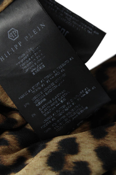 Philipp Plein Women Floral Black Viscose Blazer Button Long Sleeve Size L
