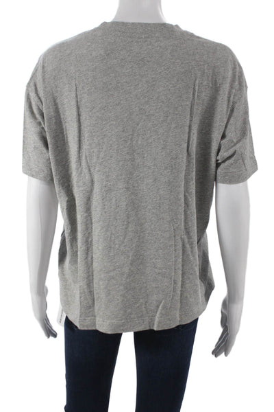Jenni Kayne Women Basic Gray Cotton Short Sleeve Crew Neck T-Shirt Size S