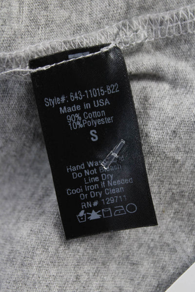 Jenni Kayne Women Basic Gray Cotton Short Sleeve Crew Neck T-Shirt Size S