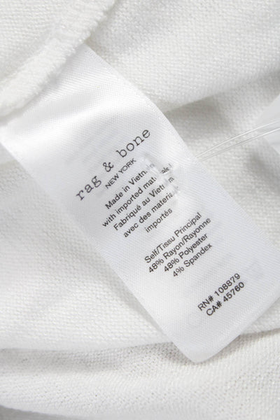 Rag & Bone Womens Rayon Crew Neck Long Sleeve T-Shirt White Size XS