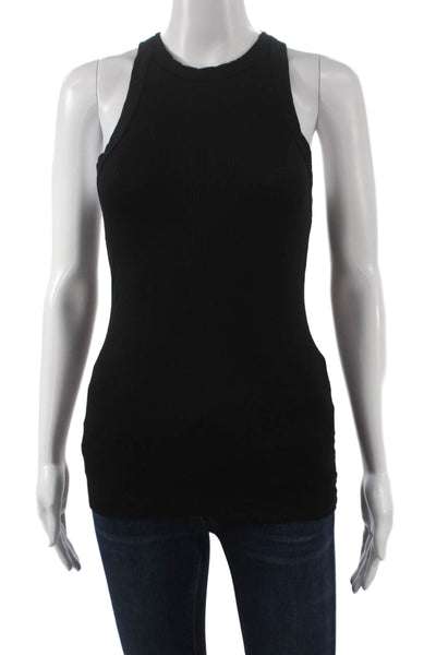 James Perse Womens Basic Sleeveless Tank Black Cotton Crewneck Size 1
