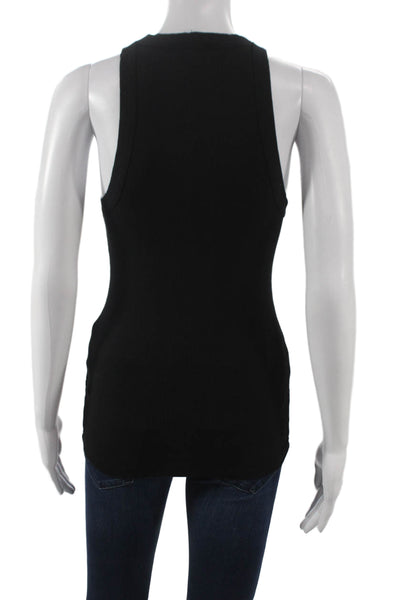 James Perse Womens Basic Sleeveless Tank Black Cotton Crewneck Size 1