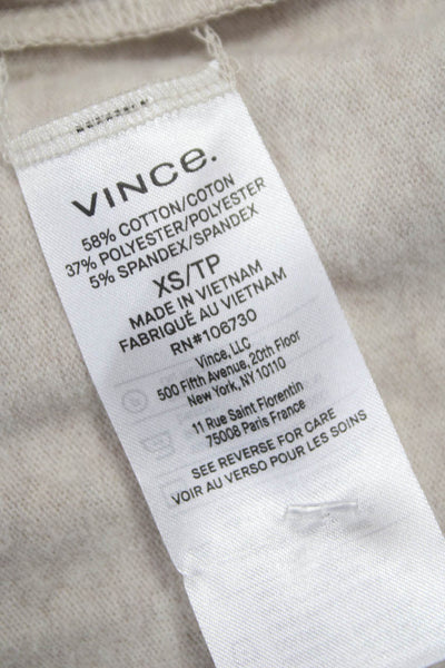 Vince Womens Basic Cotton Mock Neck Long Sleeve T-Shirt Size XS