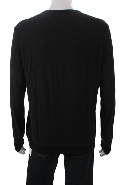 John Varvatos Star USA Mens Pullover Sweater Black Cotton Size L