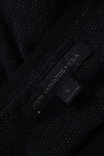 John Varvatos Star USA Mens Pullover Sweater Black Cotton Size L