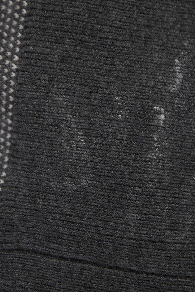 Vince Mens Pullover Sweater Wool Gray Crew Neck Geometric Long Sleeve Size M