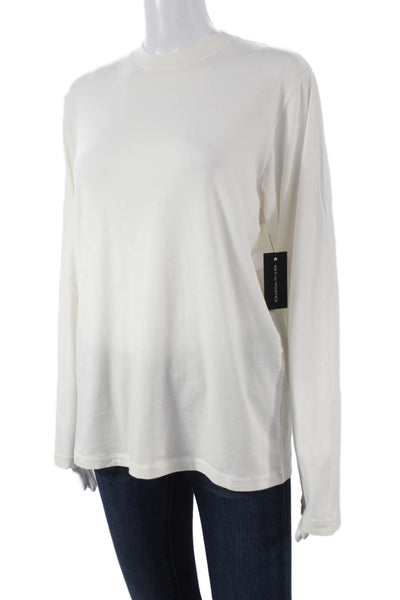 Skims Women Basic White Long Sleeve Crewneck T-Shirt Size XS