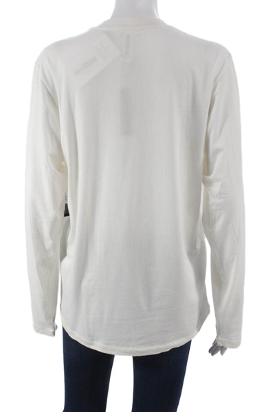 Skims Women Basic White Long Sleeve Crewneck T-Shirt Size XS