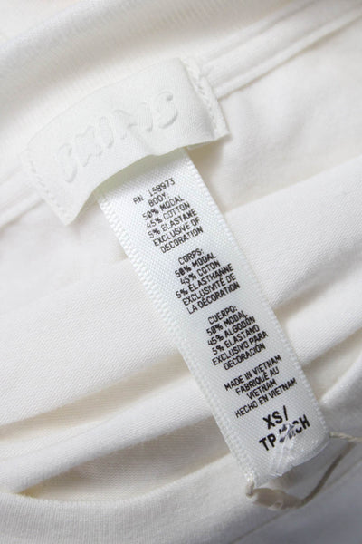 Skims Women Basic White Long Sleeve Crewneck T-Shirt Size XS