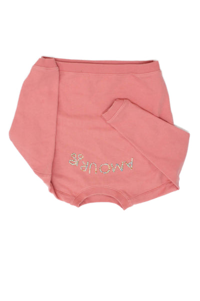 Bonpoint Childrens Girls Long Sleeves Amour Sweatshirt Pink Size 6