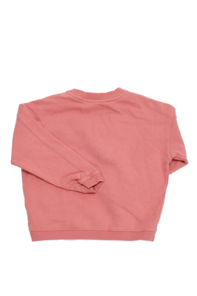 Bonpoint Childrens Girls Long Sleeves Amour Sweatshirt Pink Size 6