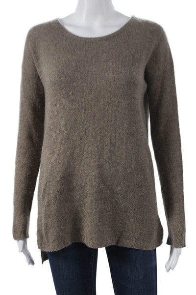 Autumn Cashmere Women Tunic Sweater Roundneck Long Sleeve Brown Size S
