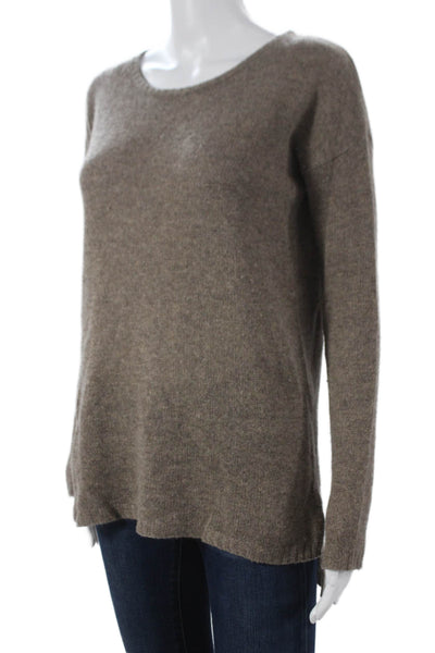 Autumn Cashmere Women Tunic Sweater Roundneck Long Sleeve Brown Size S