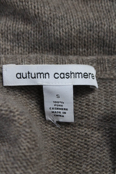 Autumn Cashmere Women Tunic Sweater Roundneck Long Sleeve Brown Size S