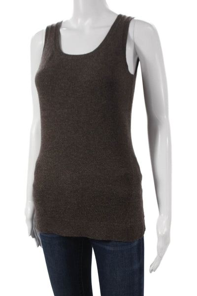 Kinross Cashmere Women Basic Scoop Neck Cashmere Tank Brown Size XS