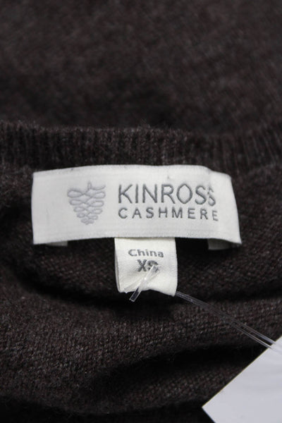 Kinross Cashmere Women Basic Scoop Neck Cashmere Tank Brown Size XS