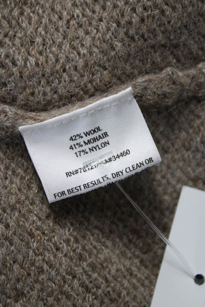 Eileen Fisher Women Wool V-Neck Cardigan Beige Long Sleeve Solid Size M