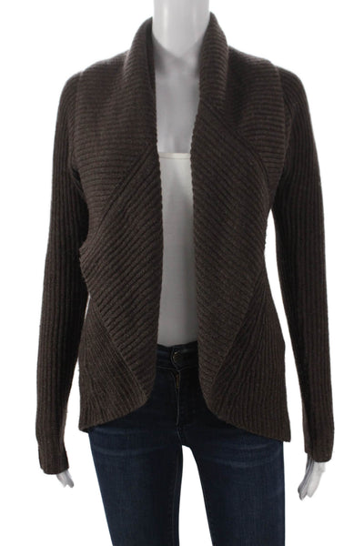 Kinross Cashmere Womens Brown Cashmere Collared Cardigan Size XS