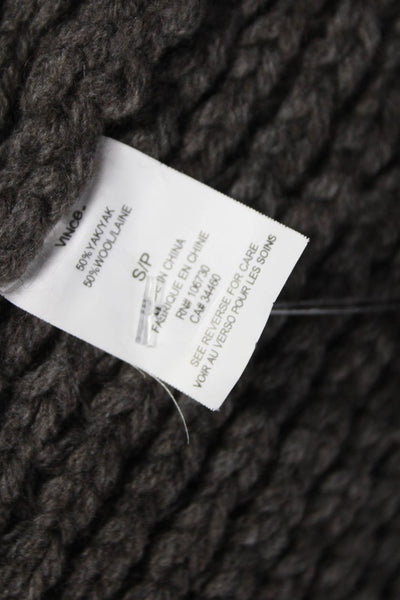 Vince Womens Cardigan Yak Brown Collared Long Sleeve Size S