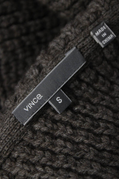 Vince Womens Cardigan Yak Brown Collared Long Sleeve Size S