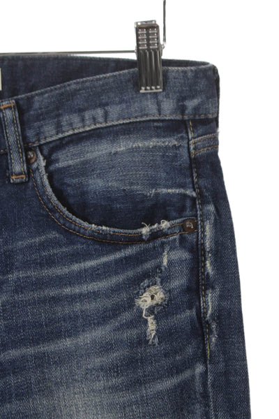 Moussy Womens Blue Tapered Jeans Mid Rise Button Fly Cotton Size 27