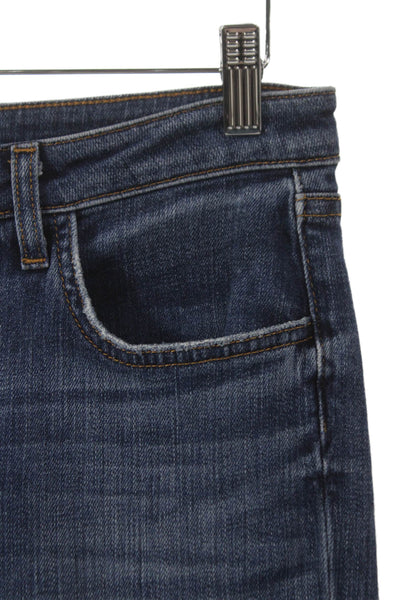 L'Agence Women High Rise Straight Jeans Blue Cotton Blend Button Size 27