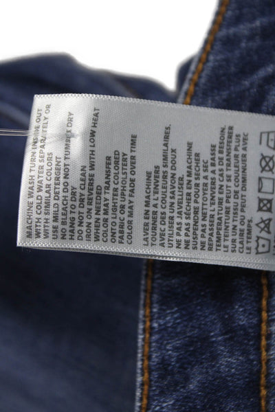 L'Agence Women High Rise Straight Jeans Blue Cotton Blend Button Size 27
