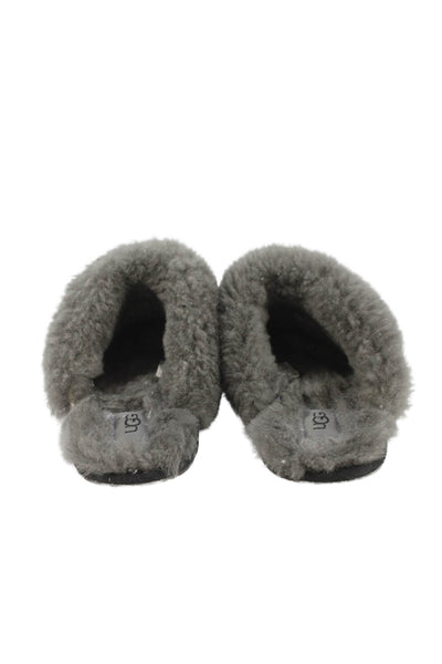Ugg Womens Sheepskin Scuffette II Slide On Slippers Black Size 7