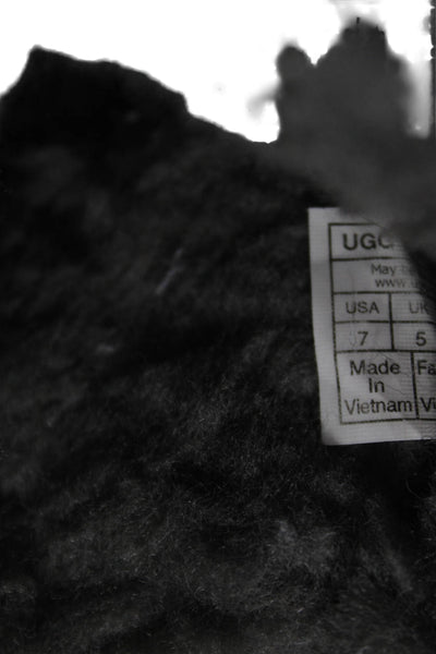 Ugg Womens Sheepskin Scuffette II Slide On Slippers Black Size 7