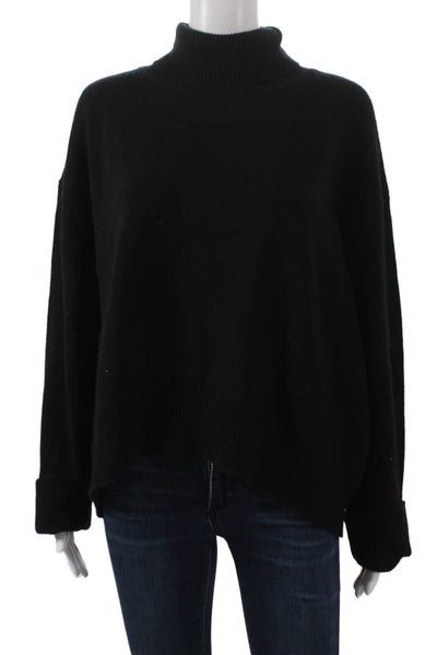 Phiili Womens Pullover Turtleneck Sweater Black Wool Long Sleeve Size One