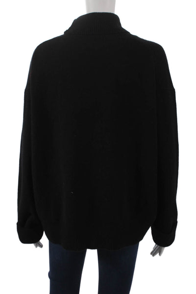 Phiili Womens Pullover Turtleneck Sweater Black Wool Long Sleeve Size One