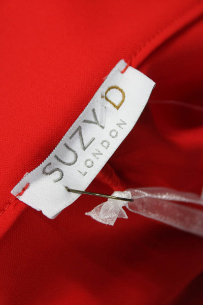 Suzy D Women Basic Red Cowl Neck Polyester 3/4 Sleeve Blouse Size S