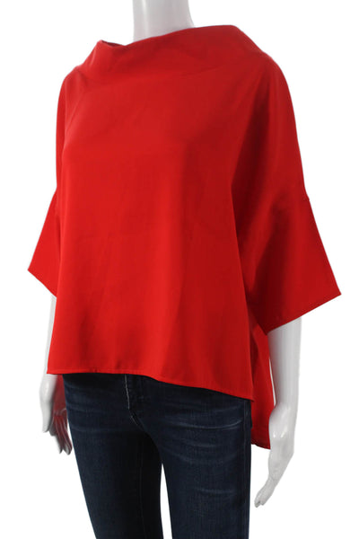 Suzy D Womens Red Cowl Neck Polyester 3/4 Sleeve Basic Blouse Size L