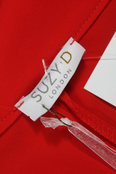 Suzy D Womens Red Cowl Neck Polyester 3/4 Sleeve Basic Blouse Size L