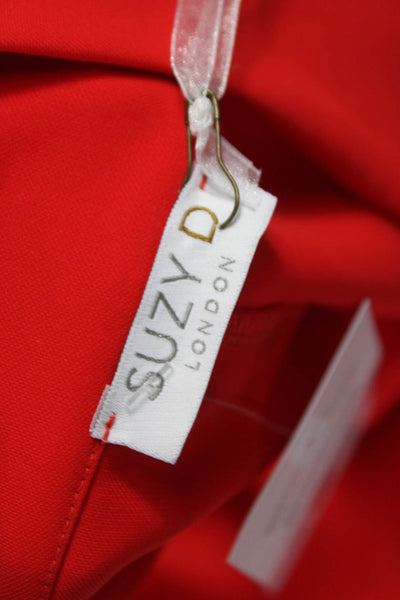 Suzy D Womens Tunic Blouse Red Cowl Neck 3/4 Sleeve Polyester Size M