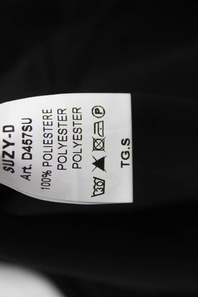 Suzy D Women Basic Black Polyester Cowl Neck Blouse 3/4 Sleeve Size S