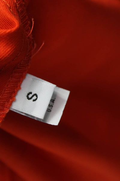 Vitamin Women Basic Buttoned Jacket Orange Cotton Long Sleeve Size S