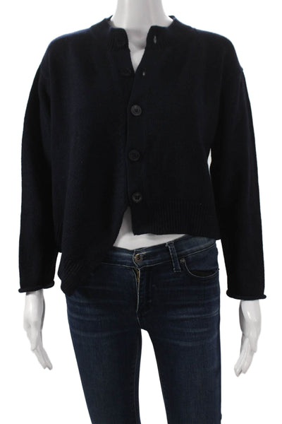 Kut Kut Womens Cardigan Blue Wool Crew Neck Long Sleeve Size S