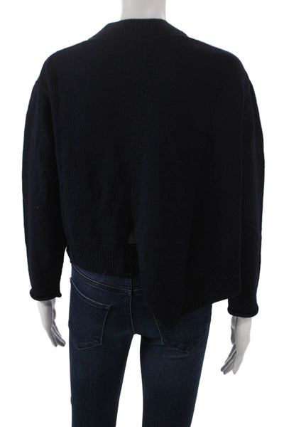 Kut Kut Womens Cardigan Blue Wool Crew Neck Long Sleeve Size S