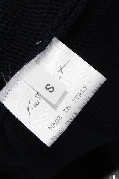 Kut Kut Womens Cardigan Blue Wool Crew Neck Long Sleeve Size S