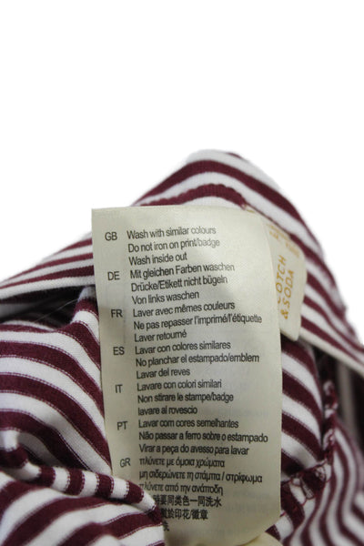 Scotch & Soda Men's Striped Red Cotton Short Sleeve T-Shirt Size L
