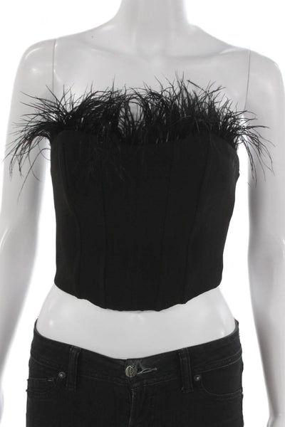 Zara Womens Corset Top Black Sleeveless Square Neck Polyester Size S