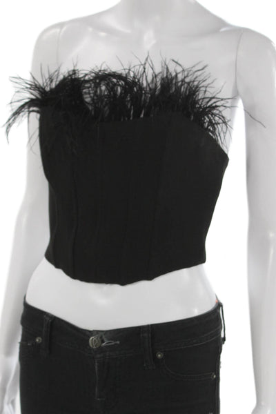 Zara Womens Corset Top Black Sleeveless Square Neck Polyester Size S