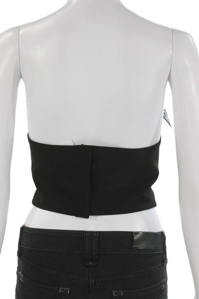 Zara Womens Corset Top Black Sleeveless Square Neck Polyester Size S