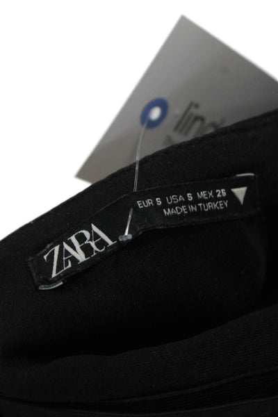 Zara Womens Corset Top Black Sleeveless Square Neck Polyester Size S