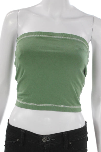 Pilcro Anthropologie Women Cropped Strapless Tank Green Size XS